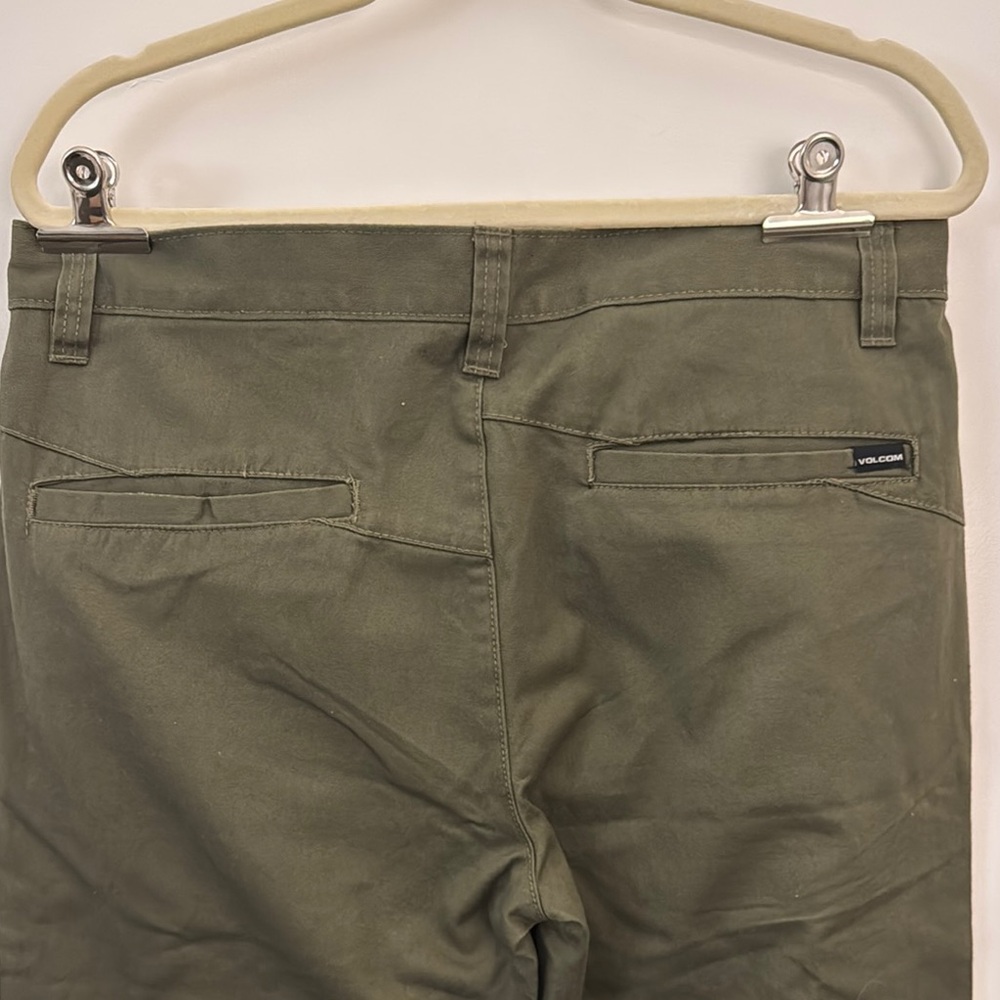 Volcom Green Chinos Slim Fit Modern Style Size 32 - Picture 5 of 7